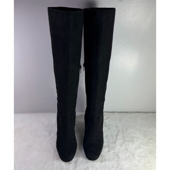 Forever 21 Women’s Black Faux Suede Over-the-Knee High Heel Boots Size 8 - Picture 3 of 10